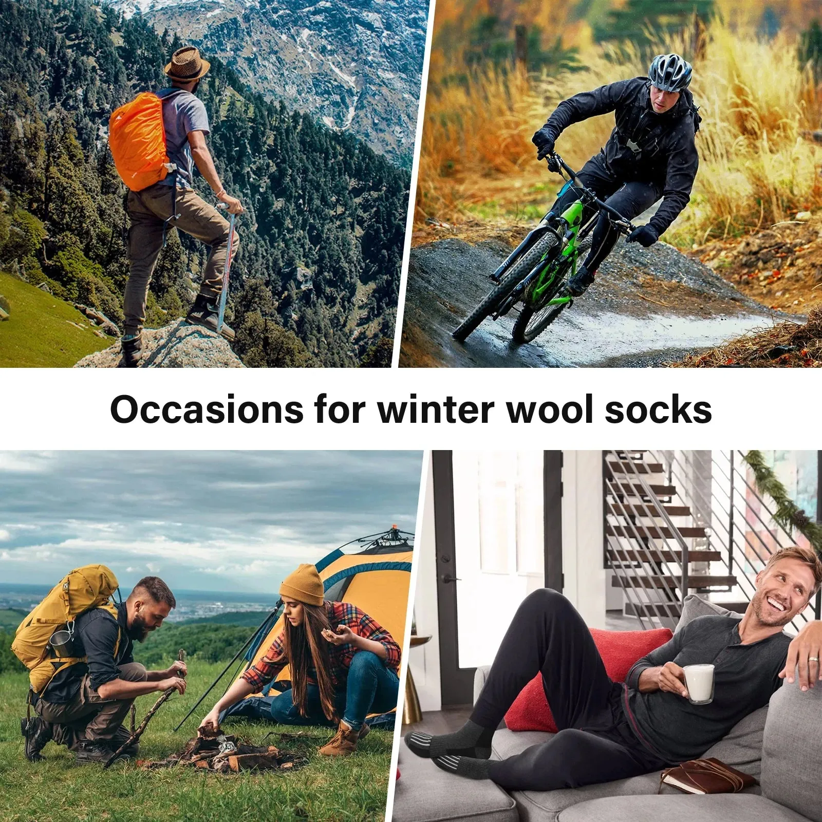 5 Pairs Merino Wool Warm Socks for Men