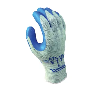 ATLAS 300S-07.RT Industrial Gloves, S, Knit Wrist Cuff, Natural Rubber Coating, Blue/Light Gray