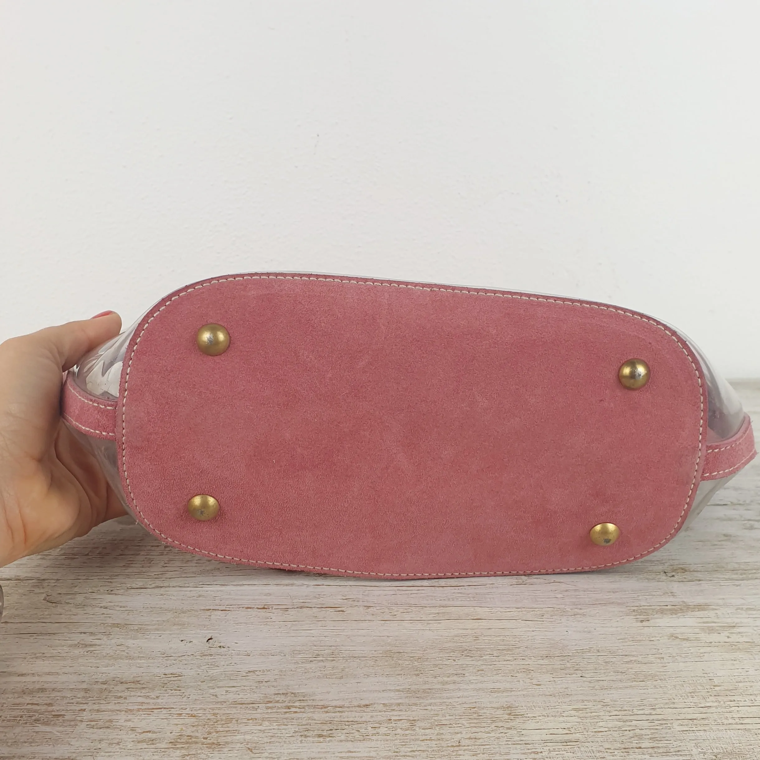 Borsa Miu Miu suede rosa e pvc