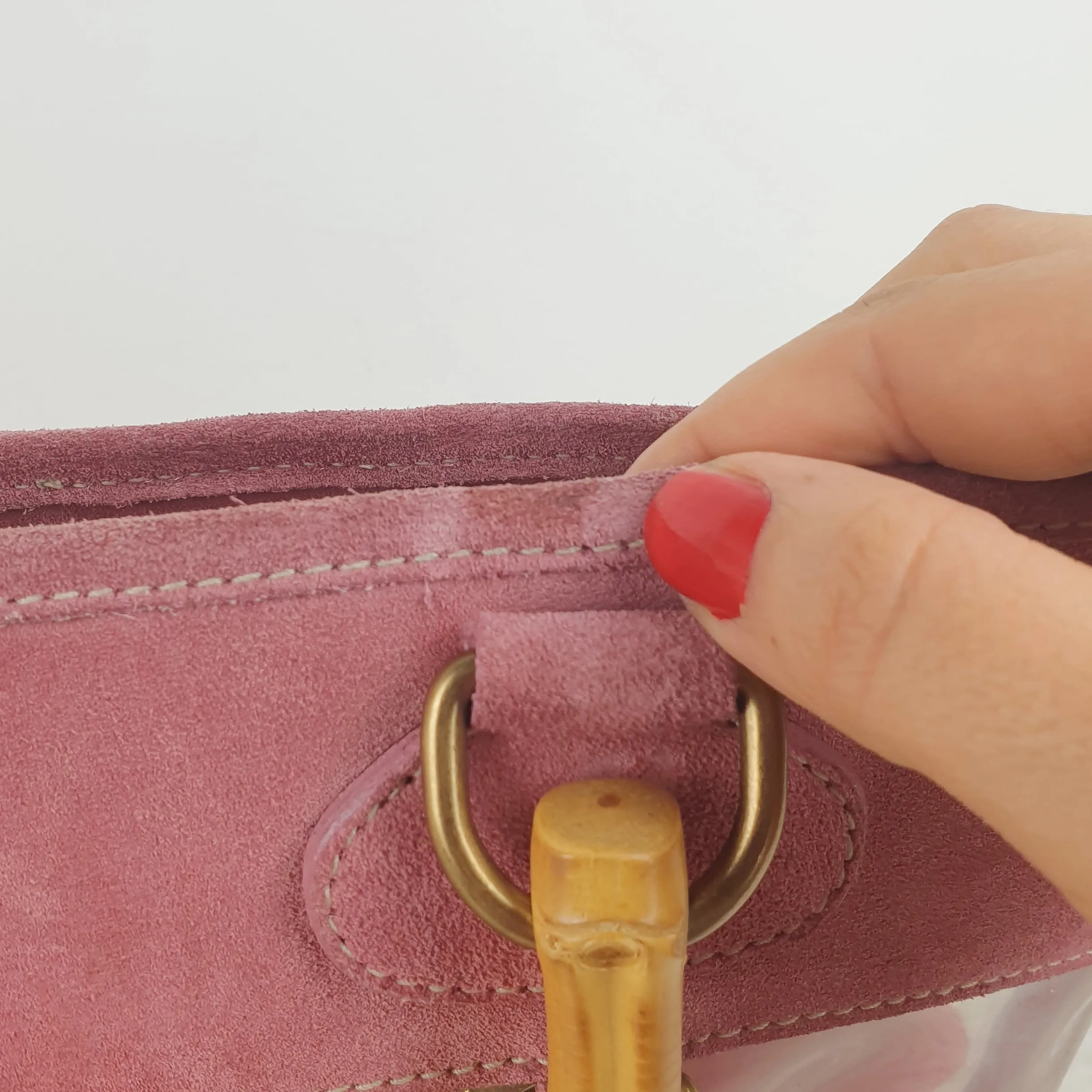 Borsa Miu Miu suede rosa e pvc