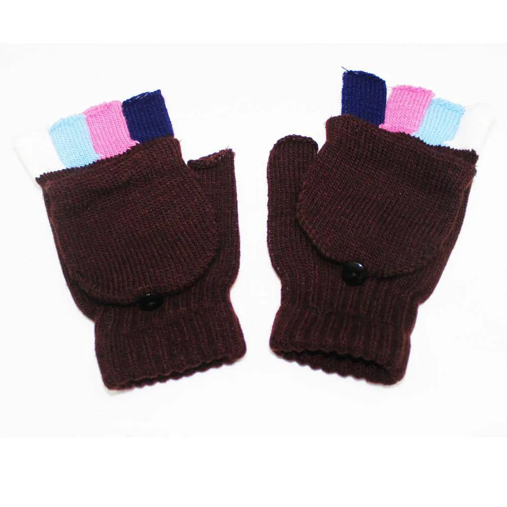 Brown Finger Pop Top Mitten