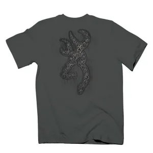 Browning Men's Temple Stones Short Sleeve Buckmark T-Shirt Charcoal