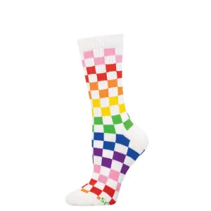 Check Me Out (White) Unisex Active Crew Socks S/M