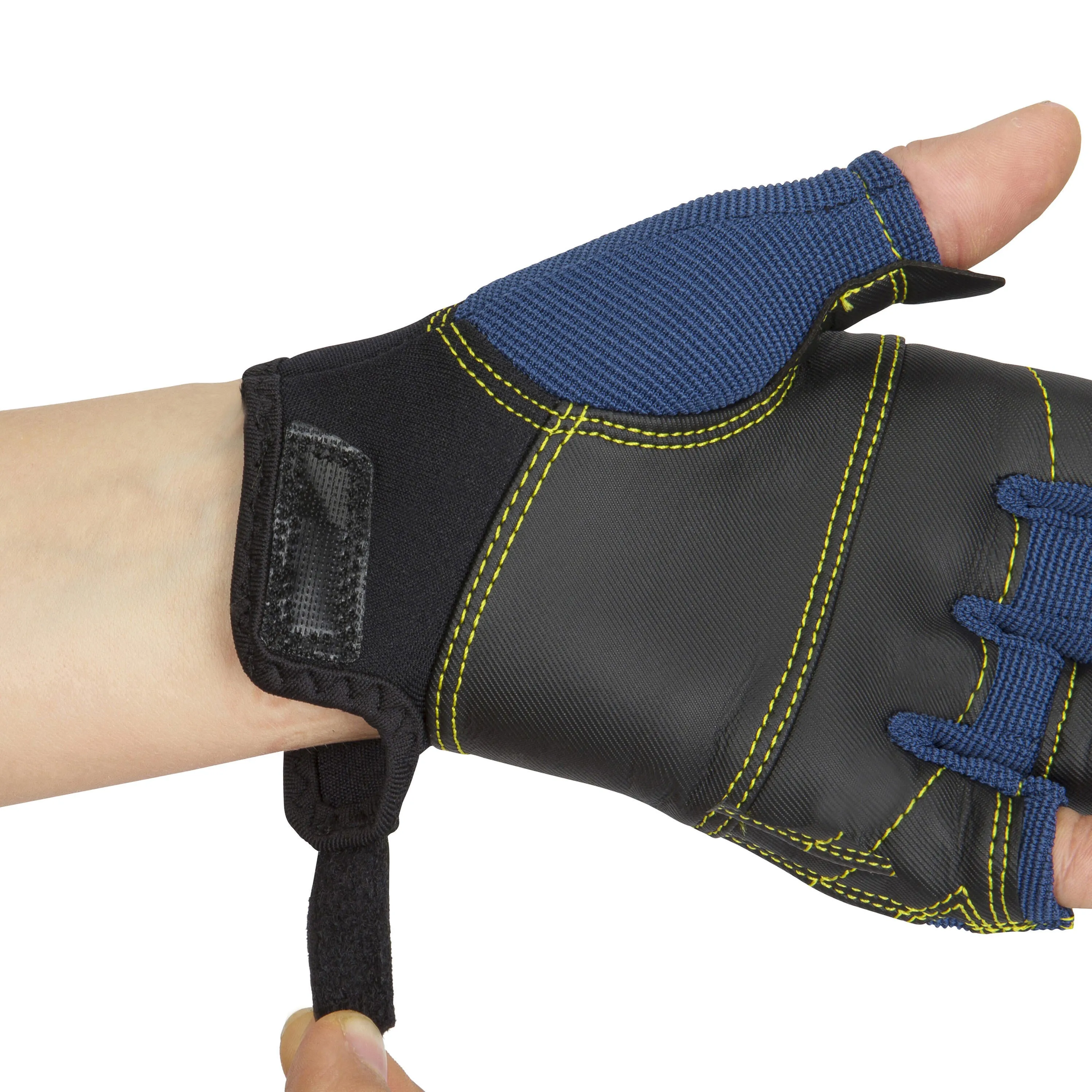 Kids Half-Finger Sailing Gloves Tribord 500 - Dark Blue/Black