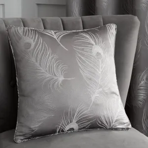 Feather Cushion by Curtina in Silver 43 x 43cm