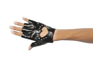 Gloves with Cut-out Heart and Stones