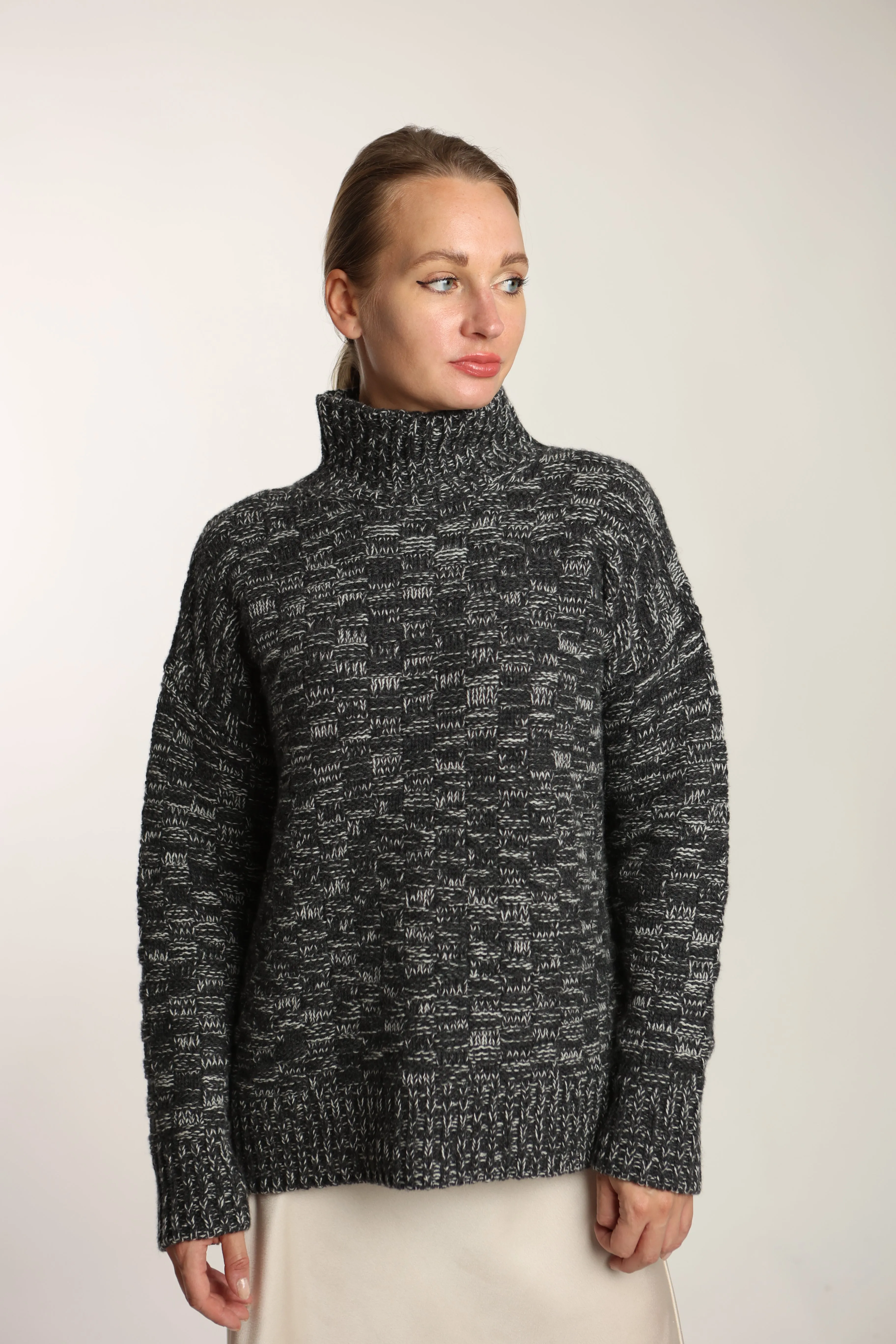 Lupetto Damier eco cashmere