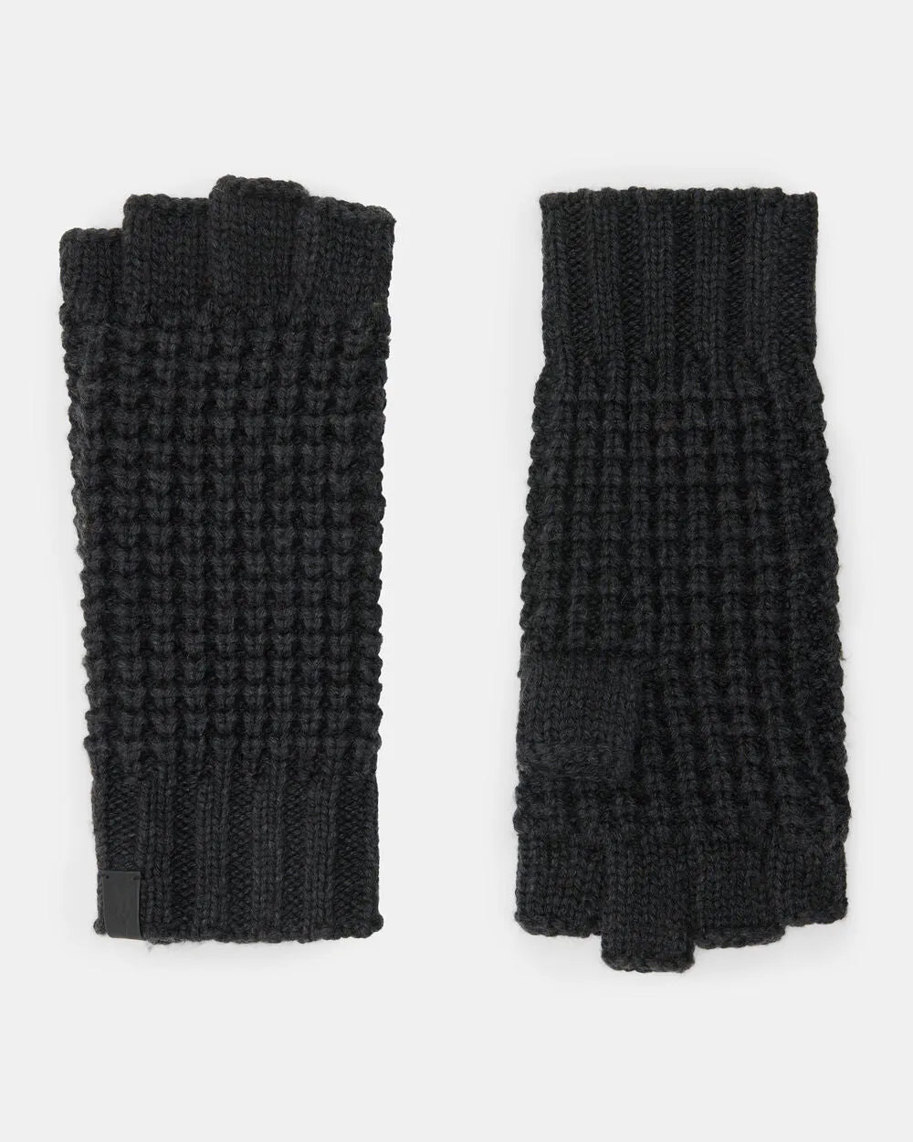 Nevada AllSaints Fingerless Wool Blend Gloves, Black Marl Ash