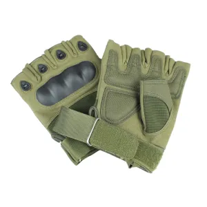 Olive  Green  Tactical  Fingerless  Padded  Gloves