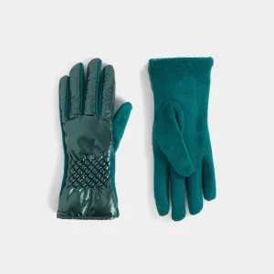 Puffer Stretch Wrist Touchscreen Gloves - Green