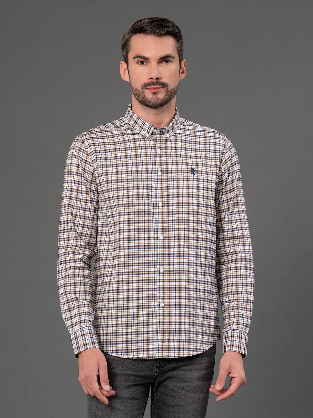 RedTape Stone  Checked Shirt for Men | Classic & Versatile