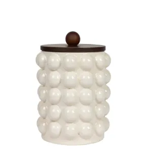 Short Stoneware Canister w/Raised Dots