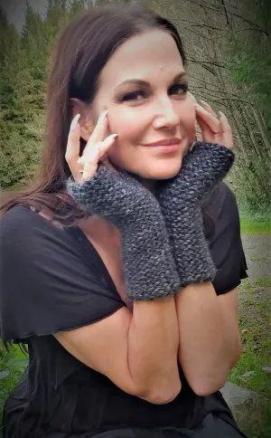 The "Evening Storm" Handknit Fingerless Gloves