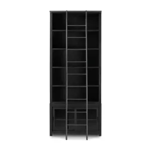 Wilson Black Bookcase With Ladder