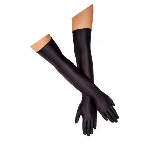 Womens Over Elbow Gloves Black Gothic Fancy Dress