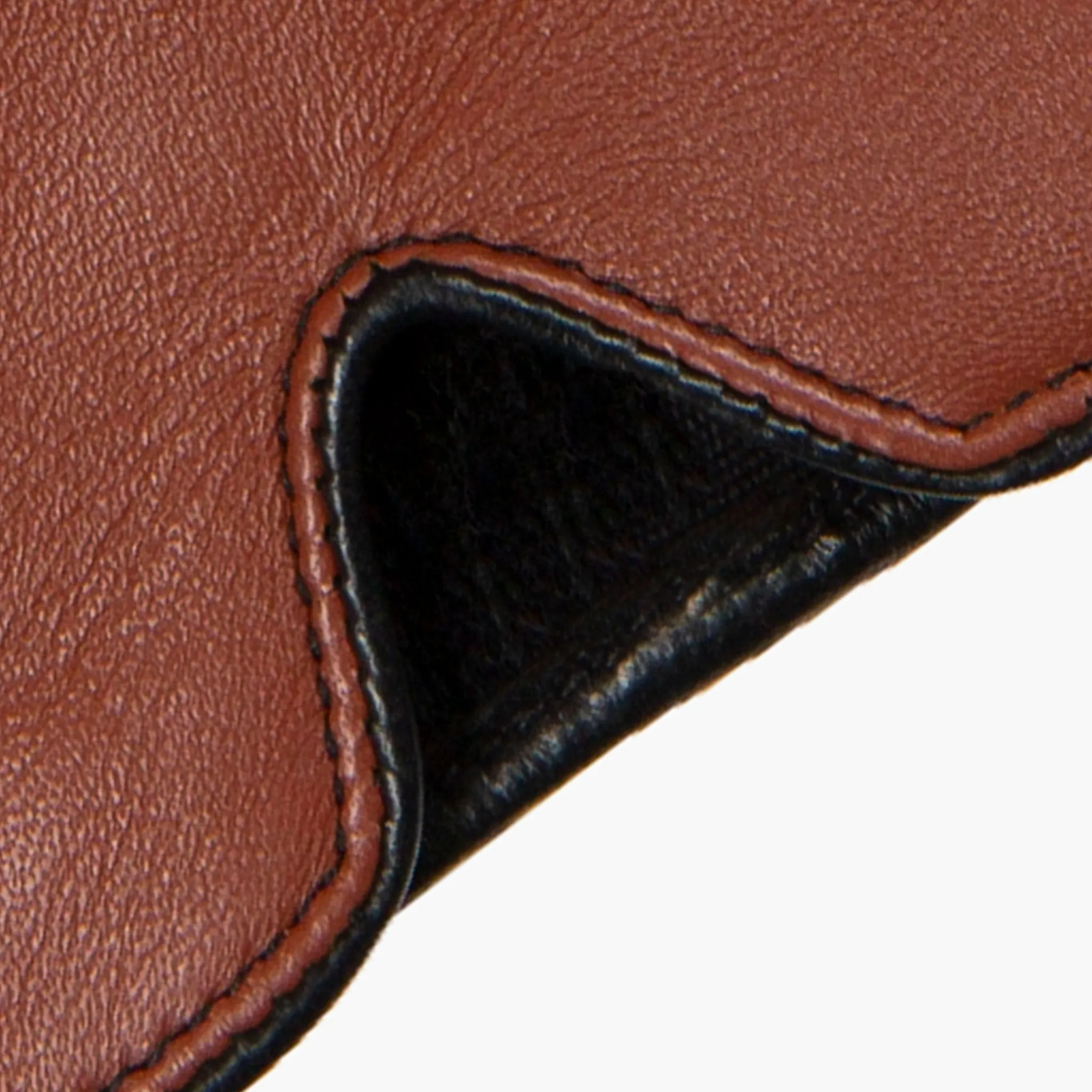 Women’s Single-Point Lined Leather Gloves with Colour Contrast Details